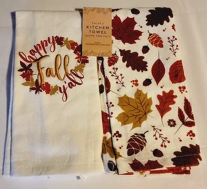 Juego de 2 Toallas de Cocina Feliz Para Otoño 16 in x 26 in 100% Algodón - TIENE MANCHAS - Imagen 1 de 5