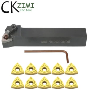 MWLNR 2020K08 20×125mm CNC Lathe External Turning Tool Holder+10Pc WNMG080404-MA - Picture 1 of 11