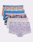Hanes Originals Girls' Underwear Boyshorts Pack, Purple Shell & Assorted, 5-Pack