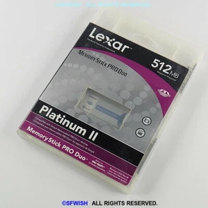 NEW Lexar Platinum II 512MB Memory Stick PRO Duo for older Cameras, PDA, GPS - Picture 1 of 3