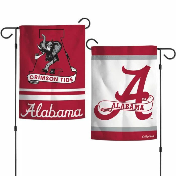 ALABAMA MAREA CARMESÍ BÓVEDA UNIVERSITARIA 2 LADOS BANDERA JARDÍN 12"X18" BANDERA NCAA Foto 1 de 1
