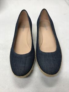 Easy Spirit Dellina Blue Denim Espadrille Wedge Shoes Size 8.5 M EUC￼￼