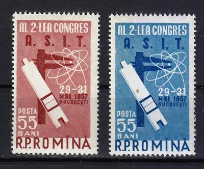 Rumania 1957 MNH Mi 1645-1646 Sc 1159-1160 Congreso de la Sociedad de Ingenieros Foto 1 de 2