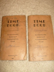 Two Copies Brotherhood's Relief And Compensation Fund Time Books, 1955, 1956 - Picture 1 of 2