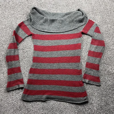 Suéter Next Era Couture Talla Mediana Rayas Top Tejido Retro Y2K Hombro Descubierto Foto 1 de 4