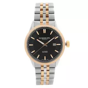 Raymond Weil Freelancer Steel Two-Tone Black Dial Automatic Watch 2731-SP5-20001 - Picture 1 of 6