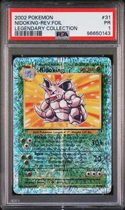 🔥 PSA 1 PR NIDOKING REVERSE HOLO RARE | LEGENDARY COLLECTION 31/110 | POP 14 🔥 - Picture 1 of 3