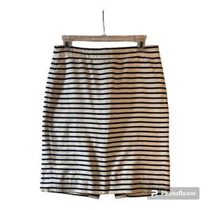 J CREW The Pencil Skirt Womens 4 Linen Cotton Striped High Rise Lined Summer - Picture 1 of 6