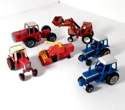 Lot Of 6, 1:64th Scale Tractors, 5 Ertl, 1 Matchbox, SEE PHOTOS - Image 1 of 4