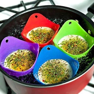 4pcs Silicone Egg Poacher Poaching Pods Pan Mould Kitchen Cooking Tool Accessory - Picture 1 of 6