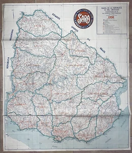 REPUBLIC OF URUGUAY 1950 HORACIO URETA MARTINEZ VERY LARGE ORIGINAL MAP - Picture 1 of 14