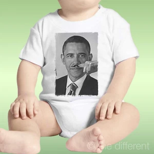 Unisex Baby Body Barack Obama Finger Mustache Funny Gift Idea - Picture 1 of 1