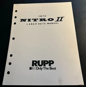 Moto de nieve Rupp Nitro II 1974 manual de tarifa de trabajo 5 páginas (R19) - Imagen 1 de 1