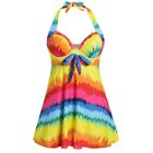 Women's Swimsuit Colorful Hanging Neck Two-Piece Split Bathing Suit Sexy Straps