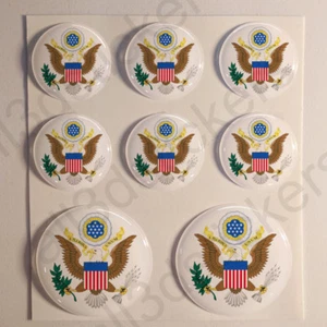 Pegatinas Escudo de Armas Estados Unidos Gel Cúpula Resina 3D Estados Unidos Vinilo EE. UU. - Imagen 1 de 1