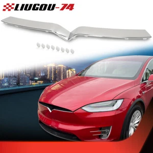Fit For 16-20 Tesla Model X Front Upper Grille Trim Molding Chrome 1047022-00-D - Picture 1 of 12
