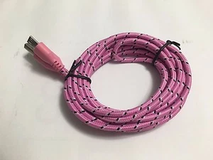 10FT Hemp Rope Micro USB Charger Sync Cable Cord for Cell Phone Light Pink - Picture 1 of 1