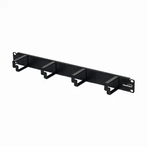 Horizontal Rack Mount Cable Management Bracket 1U 4 D-Rings 2-Inches Deep 2 Pack - Picture 1 of 4