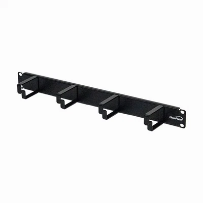 Horizontal Rack Mount Cable Management Bracket 1U 4 D-Rings 2-Inches Deep 2 Pack - Image 1 of 4