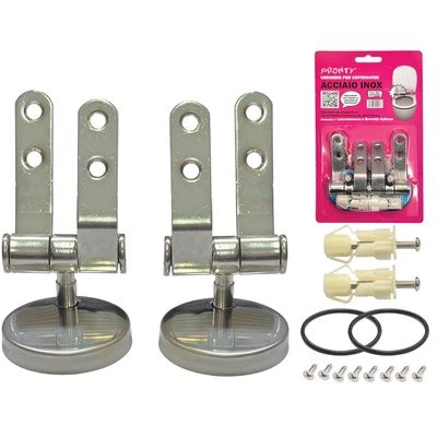 CERNIERE SEDILE WC SFILABILE - ACCIAIO INOX- 2 pezzi - Immagine 1 di 1