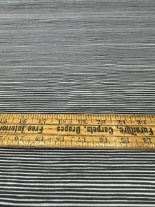 VINTAGE GRAY AND BLACK STRIPED AVALANA COTTON JERSEY FABRIC 64" WIDE, DENMARK - Picture 1 of 5
