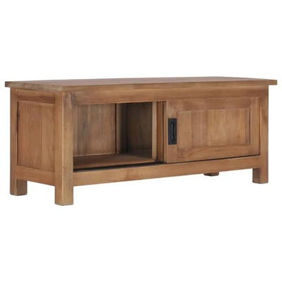 Mueble TV Teca Natural Madera Maciza Teca Mediana Mueble TV VidaXL Foto 1 de 4