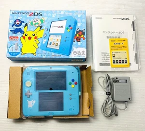 Nintendo 2DS Pokemon Sun Moon Light Blue Limited Console Tested w/ Box, Charger - Picture 1 of 8