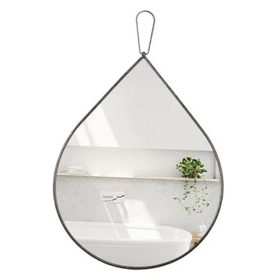 Small Decorative Mirror Antique Brass Teardrop Mirror with 20"L x 16"W Bronze - Image 1 of 4
