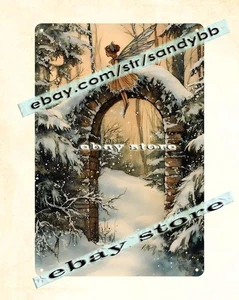 Fairy Arch Tin Sign Rustic Stone Gateway - Picture 1 of 4