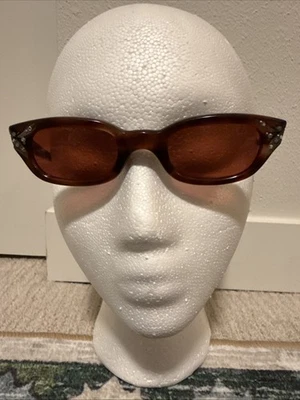 Gorgeous Vintage Rhinestone Lola French Cat EyeGlasses Sunglasses France Frame - Image 1 of 4