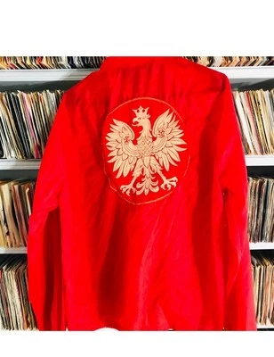 2 Vintage Sears Mens Store Windbreaker Nylon Jacket Zip Front Polish Flag Poland - Image 1 of 4