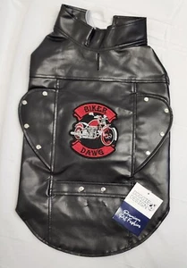 Biker Dawg Dog Black Motorcycle Jacket. Sizes XS-3XL - Picture 1 of 2