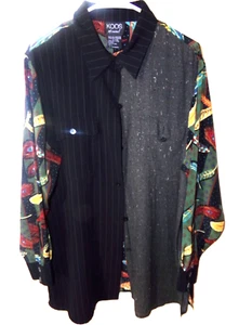 KOOS OF COURSE SZ.L, MULTI-COLOR-PATTERN LONG SLEEVE BUTTON FRONT BLOUSE - Picture 1 of 6