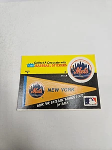 New York Mets 1986 Pennant Fleer MLB Logo Sticker Card - Picture 1 of 2