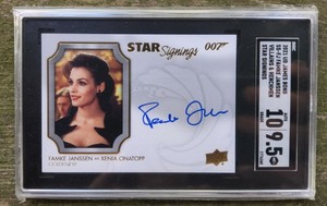 2020 James Bond Villains & Henchmen Famke Janssen Xenia Onatopp Auto MINT 9.5