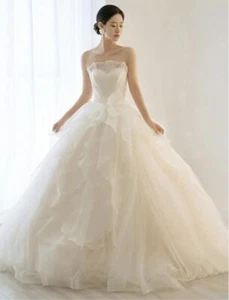 Gorgeous Off Shoulder Flounce Full Lenght Princess Gown Bride Wedding Dresses_  - Picture 1 of 8