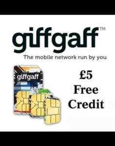 £5 GRATIS! Karta SIM Giffgaff Nano Micro Giff Gaff Karta SIM Data - Zdjęcie 1 z 3