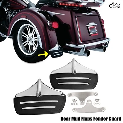 Rear Fender Guard Accents Mud Flaps For Harley Tri Glide Ultra Classic FLHTCUTG - Image 1 of 4