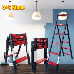 Heavy Duty Multi-Purpose Aluminium A Frame 5+6 Step Folding Ladder Extendable UK - Picture 1 of 8
