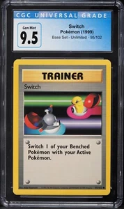 1999 Pokemon Game Base Set Shadowless Switch 95/102 cgc 9.5 PSA 10 GEM MINT - Bild 1 von 2