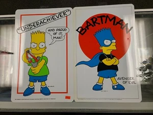 1990 the Simpsons 17x11 BART PLASTIC POSTER LOT Underachiever & Bartman Used - Picture 1 of 2