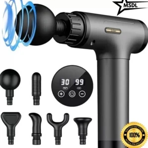 Pistola de masaje de tejido profundo silenciosa portátil eléctrica masajeador amigable para atletas NEGRO - Imagen 1 de 7