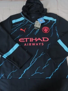 Puma Manchester City Oversized Winter Football Hoodie Jersey, NWT - Mens M  $120 - Picture 1 of 14