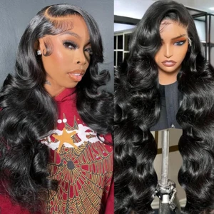 24 Inch Lace Front Long Wig Human Hair Body Wave Frontal for Black Women 13X4 HD - Picture 1 of 12