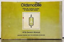 1978 OLDSMOBILE  Car Owners Manual Delta 88, Custom Cruiser, 98 Ninety Eight
