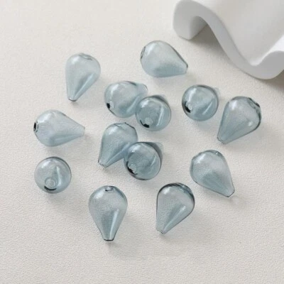 Cuentas de vidrio transparente lágrima gota de agua rombo 10 piezas, cuentas de murano hágalo usted mismo Foto 1 de 3