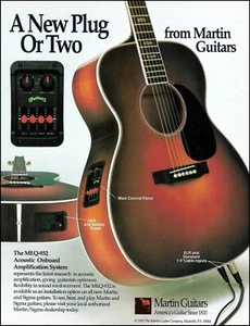 Martin MEQ-932 Akustikgitarre mit Bordverstärkeranlage Anzeige 1992 Werbedruck - Bild 1 von 3