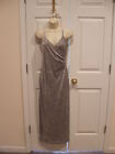 new in pkg Newport News styleworks silver gray panne velvet formal gown size 6