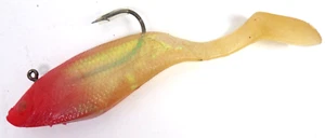 Vintage Musky Pike Muskie Soft Body Rubber Lure Bait Red & Yellow 5" Holographic - Picture 1 of 5