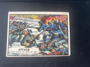1962 Topps Civil War News Card Attack #11